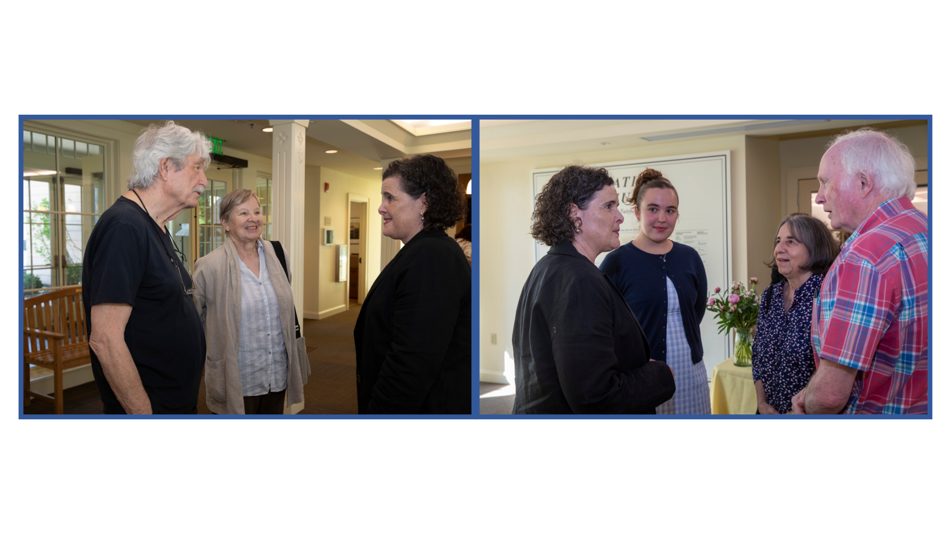 Kathy Caulfield speaking with Fairfield residents at community events